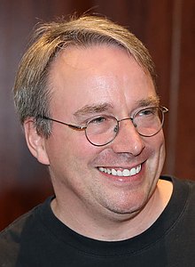 A photograph of Linus Torvalds